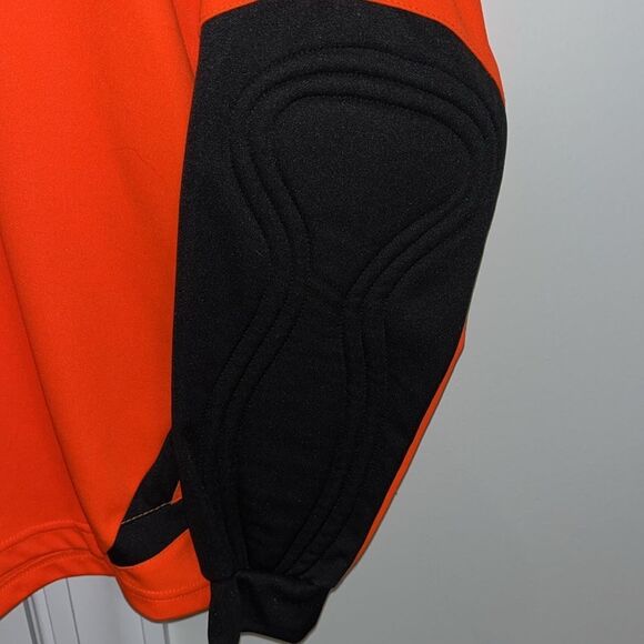 High Viz Visibility Neon Orange Padded Elbow GK Goal Keeper Soccer Jersey S SM - Picture 2 of 4